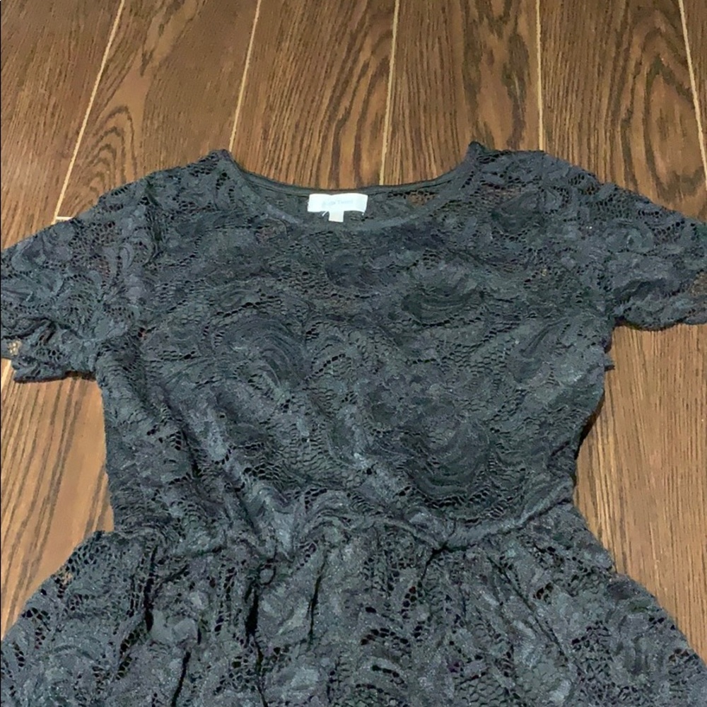 kids black lace skater style dress